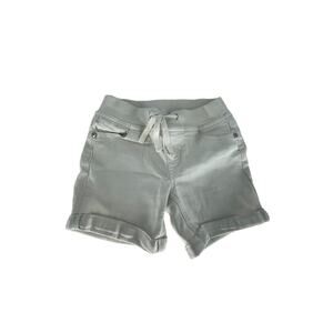 Justice Girls White Wash Denim Pull-On Jean Shorts Youth Size 8